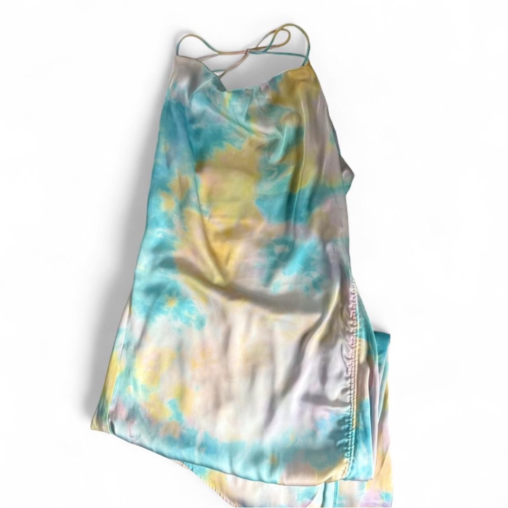 Zara Pastel Tie-Dye Satin Dress